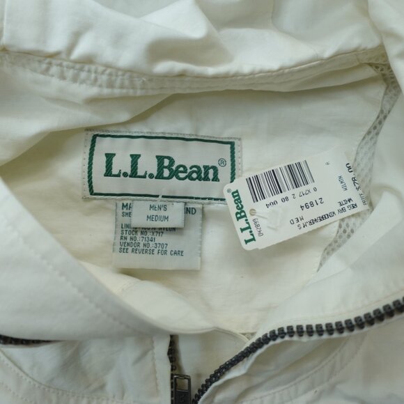 Vintage LL Bean Jacket XL Ivory Windbreaker Old Stock Full Zip NEW READ - Picture 6 of 15